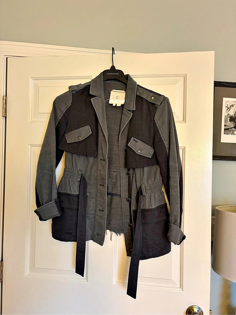 Anthropology Hei Hei Utility Jacket Gray & Black Small